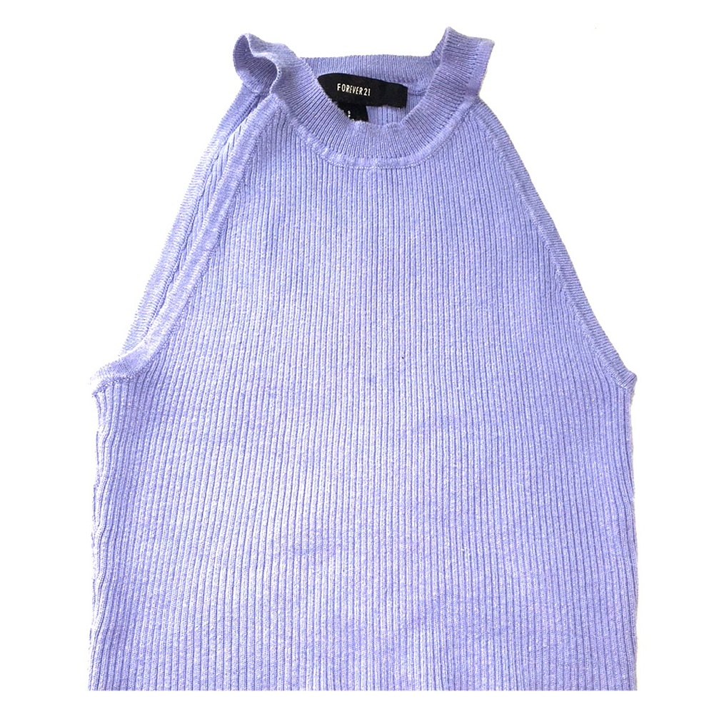 Purple crop top.